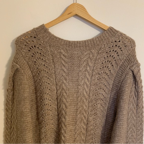 NWT Vince Cable Knit Crewneck Merino Wool Cashmere Blend Sweater, Size L - Picture 9 of 11